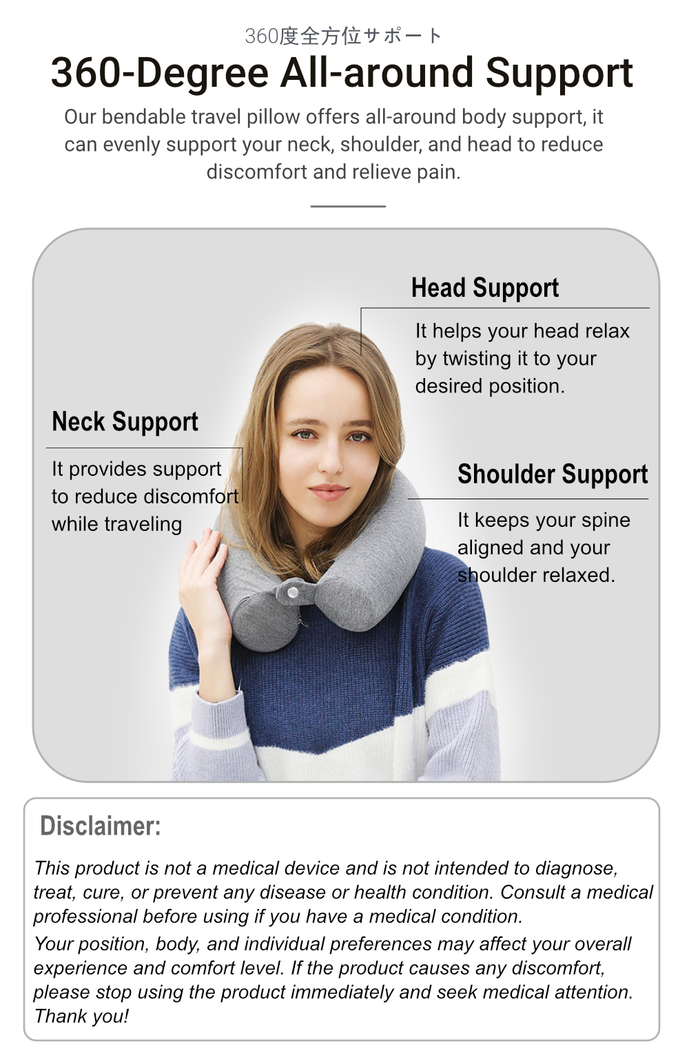 Bendable Travel Pillow Premium-5